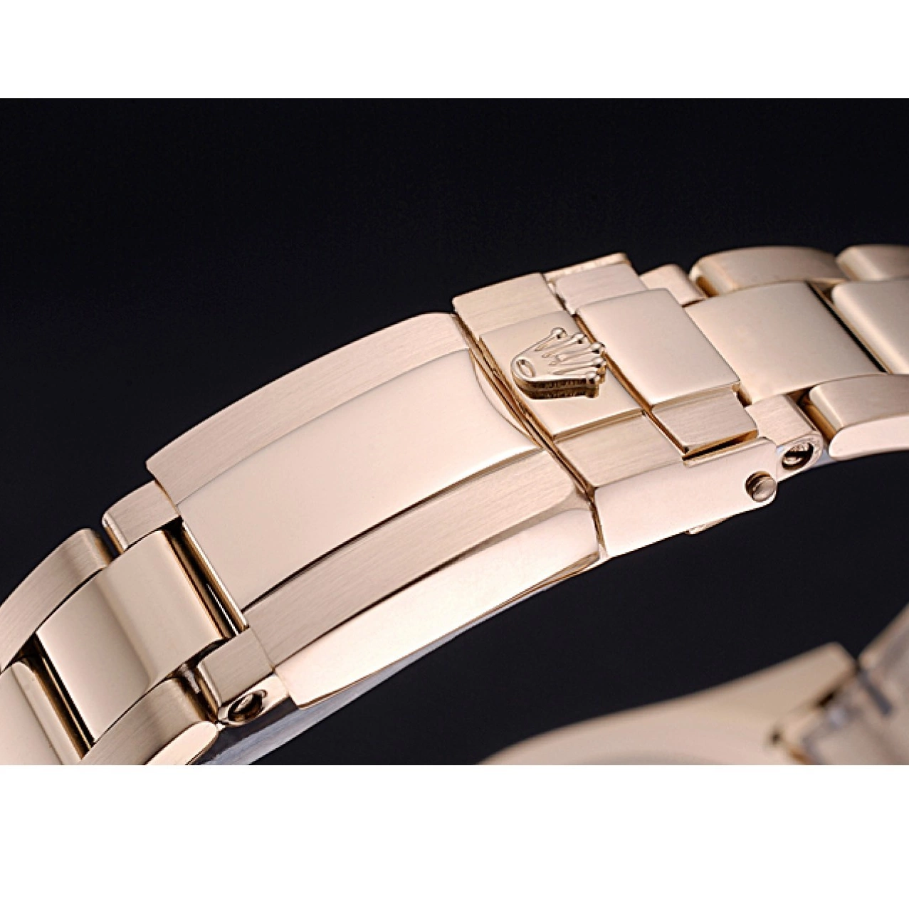 MiroTime 0823 Rolex Cosmograph Daytona White with Black Subdials Gold Bracelet 622548